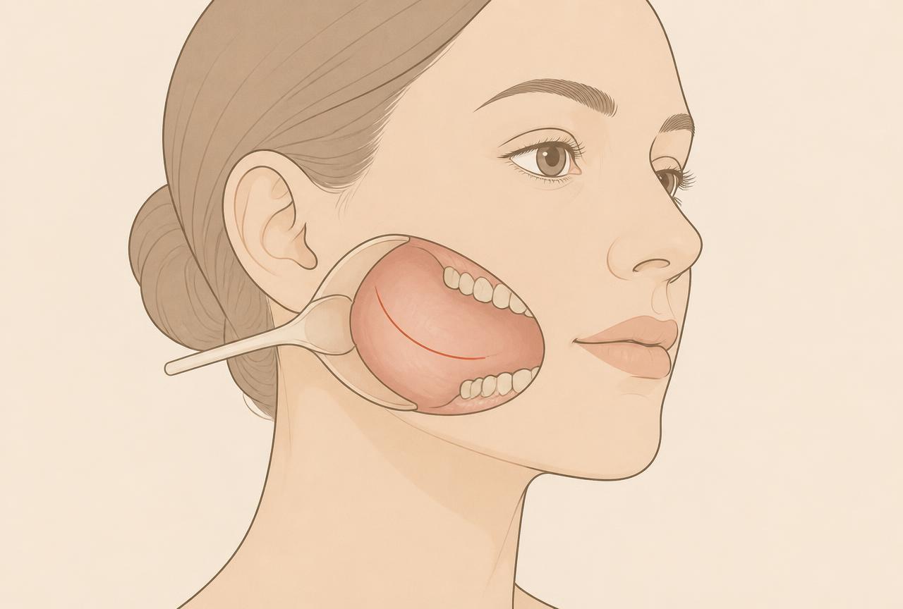 Incision intra-buccale et cicatrice non visible après une bichectomie
